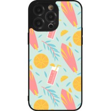 iPhone 14 Pro Max Case Hülle - Silikon schwarz Summer 2025 Pattern citron