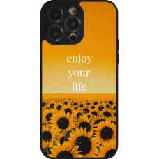iPhone 14 Pro Max Case Hülle - Silikon schwarz Summer 2026 Enjoy your life