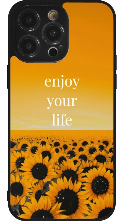 iPhone 14 Pro Max Case Hülle - Silikon schwarz Summer 2026 Enjoy your life