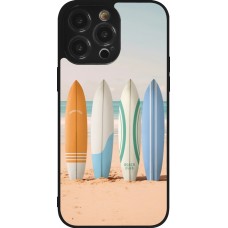 Coque iPhone 14 Pro Max - Silicone rigide noir Summer surfboard 2025
