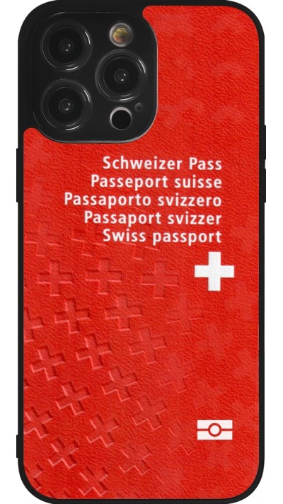iPhone 14 Pro Max Case Hülle - Silikon schwarz Swiss Passport