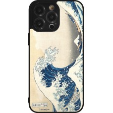 Coque iPhone 14 Pro Max - Silicone rigide noir Tableau art - La Grande Vague de Kanagawa - Hokusai