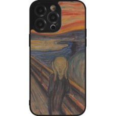 Coque iPhone 14 Pro Max - Silicone rigide noir Tableau art - Le Cri - Edvard Munch