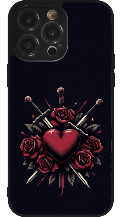 iPhone 14 Pro Max Case Hülle - Silikon schwarz Valentine 2024 gothic love