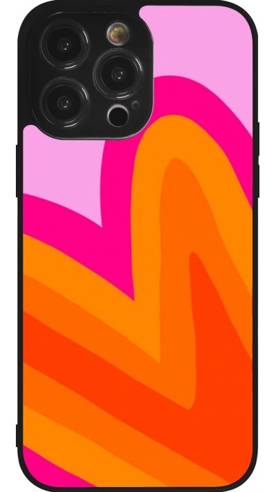 iPhone 14 Pro Max Case Hülle - Silikon schwarz Valentine 2024 heart gradient