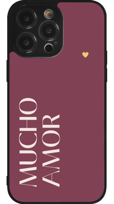 iPhone 14 Pro Max Case Hülle - Silikon schwarz Valentine 2024 mucho amor rosado