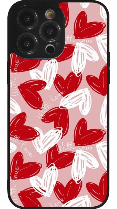 iPhone 14 Pro Max Case Hülle - Silikon schwarz Valentine 2024 with love heart
