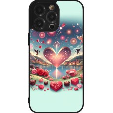 Coque iPhone 14 Pro Max - Silicone rigide noir Valentine 2025 Chic