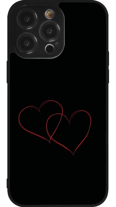 iPhone 14 Pro Max Case Hülle - Silikon schwarz Valentine 2023 attached heart