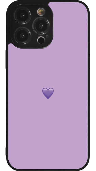 iPhone 14 Pro Max Case Hülle - Silikon schwarz Valentine 2023 purpule single heart