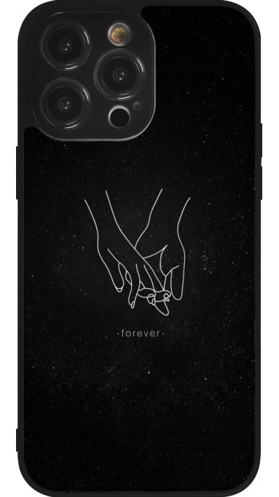 iPhone 14 Pro Max Case Hülle - Silikon schwarz Valentine 2023 hands forever