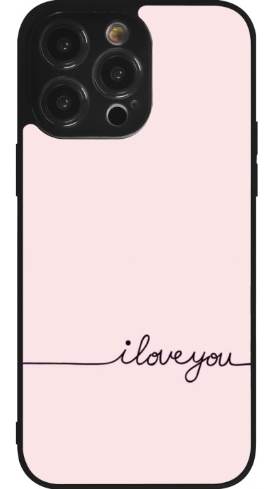 iPhone 14 Pro Max Case Hülle - Silikon schwarz Valentine 2023 i love you writing