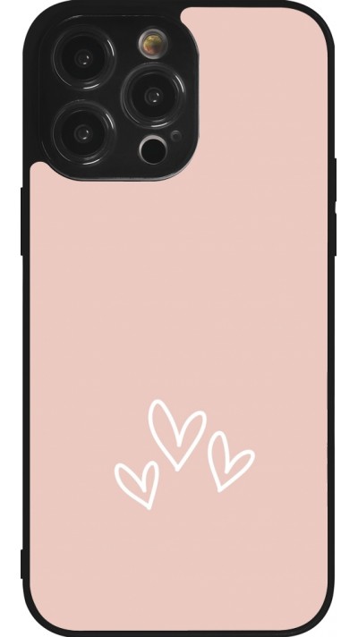 iPhone 14 Pro Max Case Hülle - Silikon schwarz Valentine 2023 three minimalist hearts