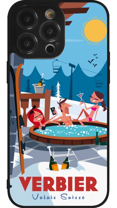 iPhone 14 Pro Max Case Hülle - Silikon schwarz Verbier Mountain Jacuzzi