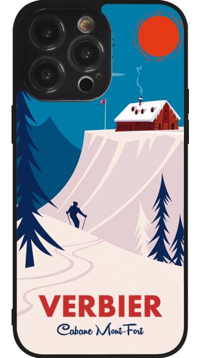 iPhone 14 Pro Max Case Hülle - Silikon schwarz Verbier Cabane Mont-Fort