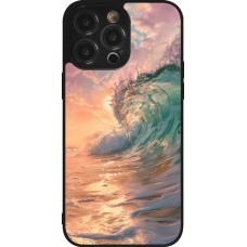 iPhone 14 Pro Max Case Hülle - Silikon schwarz Wave Sunset