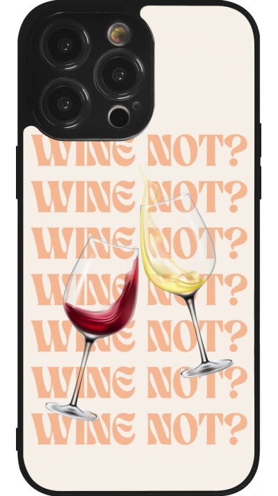 iPhone 14 Pro Max Case Hülle - Silikon schwarz Wine not