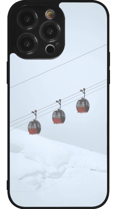 iPhone 14 Pro Max Case Hülle - Silikon schwarz Winter 22 ski lift