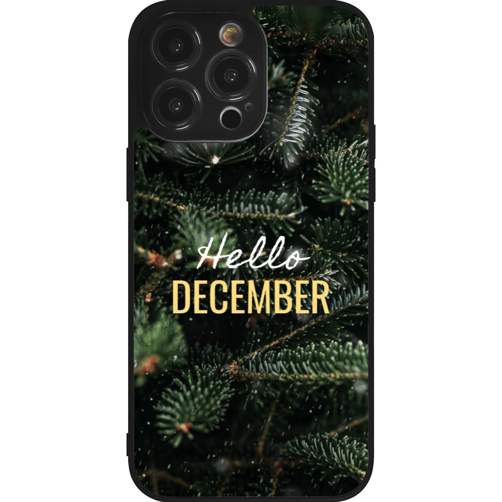 iPhone 14 Pro Max Case Hülle - Silikon schwarz Winter 25 Winter hello december