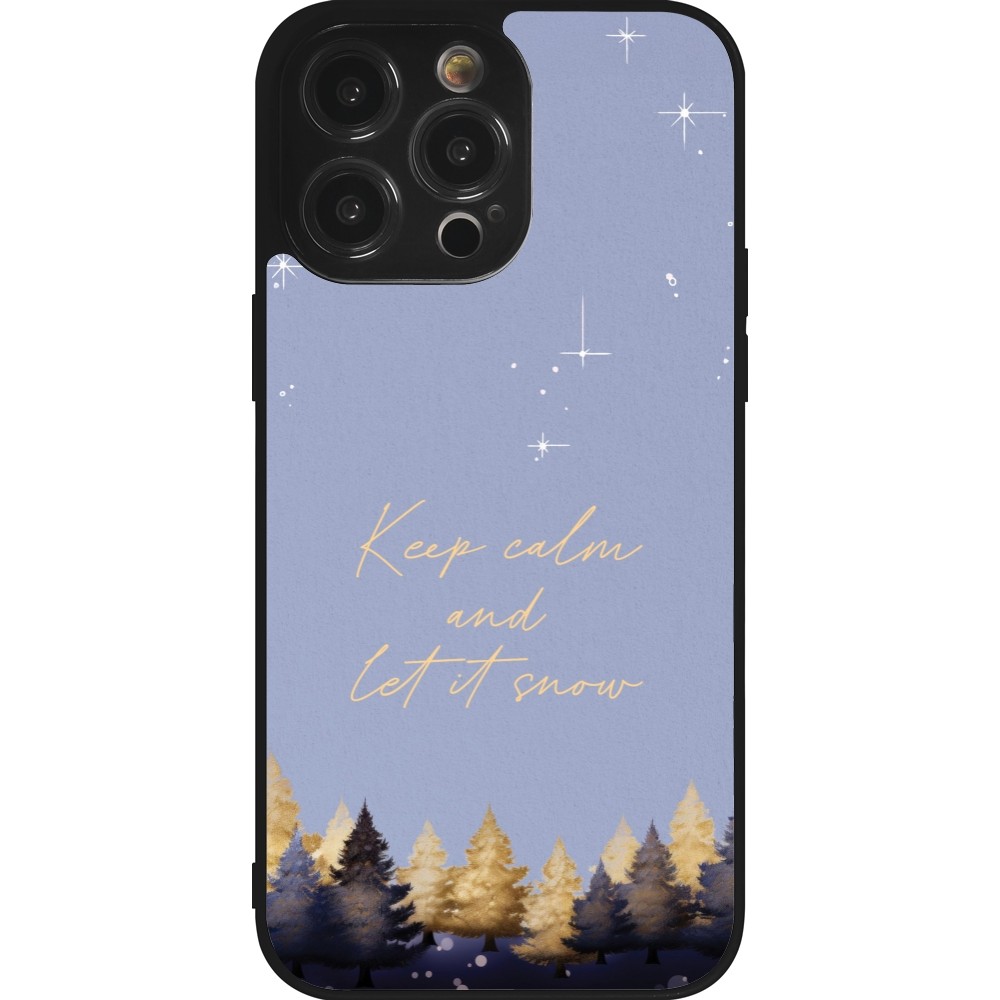 iPhone 14 Pro Max Case Hülle - Silikon schwarz Winter 25 Winter illustration of trees