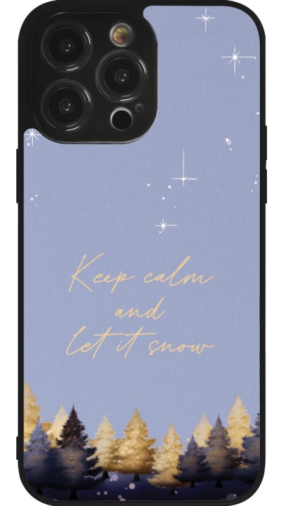 iPhone 14 Pro Max Case Hülle - Silikon schwarz Winter 25 Winter illustration of trees