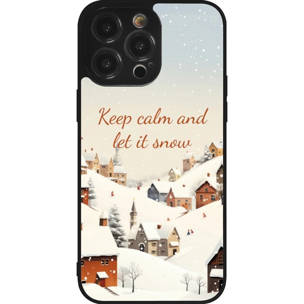 iPhone 14 Pro Max Case Hülle - Silikon schwarz Winter 25 Winter Keep calm and let it snow
