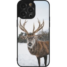 iPhone 14 Pro Max Case Hülle - Silikon schwarz Winter 25 Winter reindeer