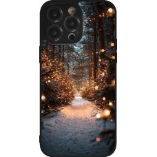 iPhone 14 Pro Max Case Hülle - Silikon schwarz Winter 25 Winter snowy road