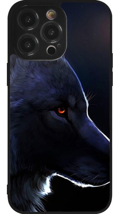 iPhone 14 Pro Max Case Hülle - Silikon schwarz Wolf Shape
