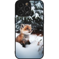 iPhone 14 Pro Max Case Hülle - Silikon schwarz Weihnachten 2023 Fuechslein Tanne