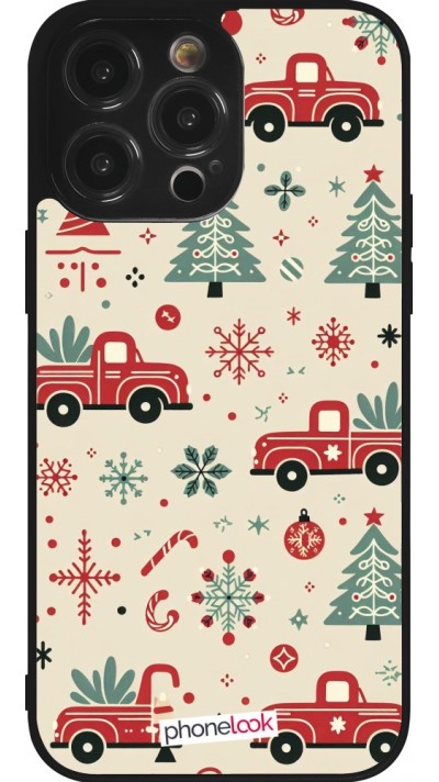 iPhone 14 Pro Max Case Hülle - Silikon schwarz Weihnachten 2024 Lkw Tanne