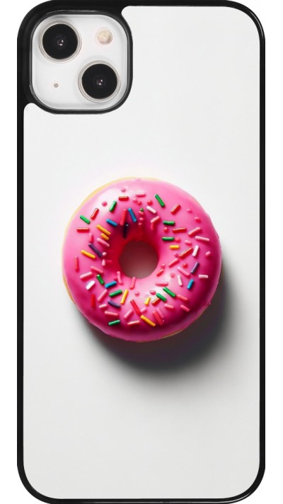 iPhone 14 Plus Case Hülle - Weisser Hintergrund, pinker Donut