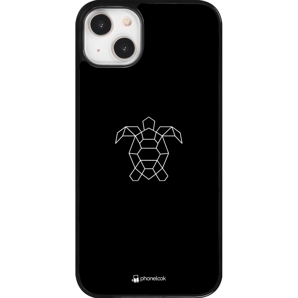 iPhone 14 Plus Case Hülle - Turtles lines on black