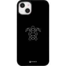iPhone 14 Plus Case Hülle - Turtles lines on black