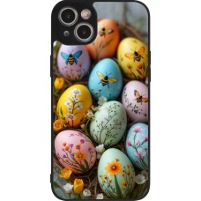 iPhone 14 Plus Case Hülle - Silikon schwarz Easter 2026 Eggs with bees