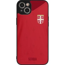 iPhone 14 Plus Case Hülle - Silikon schwarz Serbien 2022 personalisierbares Fussballtrikot