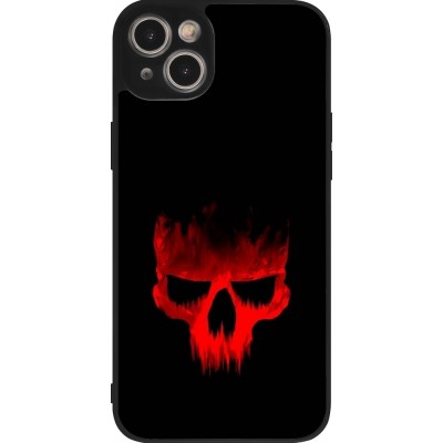 iPhone 14 Plus Case Hülle - Silikon schwarz Halloween 2023 scary skull