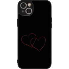 iPhone 14 Plus Case Hülle - Silikon schwarz Valentine 2023 attached heart