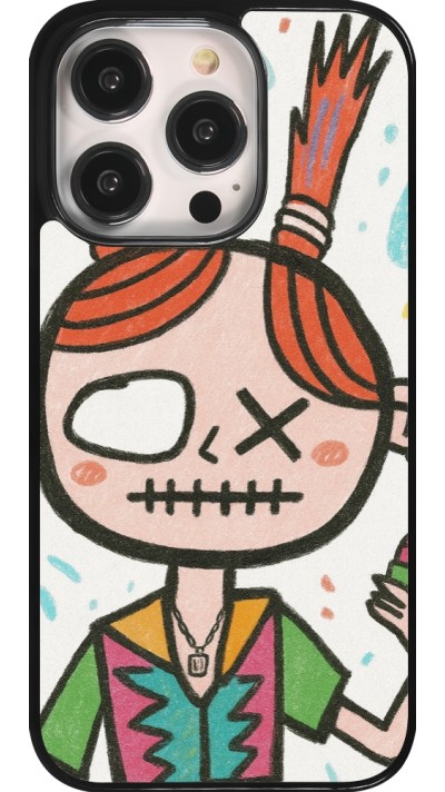 iPhone 14 Pro Case Hülle - Little Girl Sketch