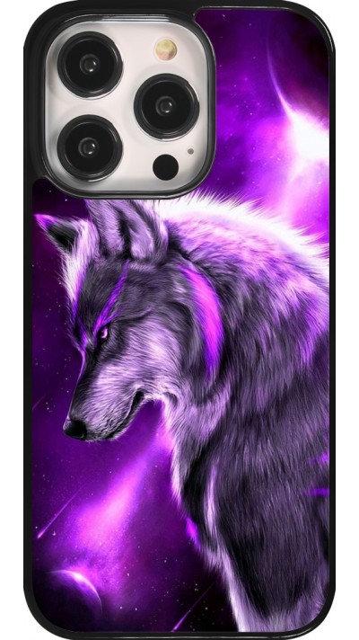 iPhone 14 Pro Case Hülle - Purple Sky Wolf