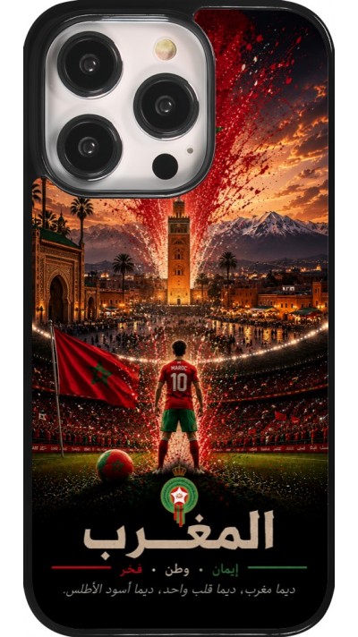 Coque iPhone 14 Pro - Football Maroc splash 2026