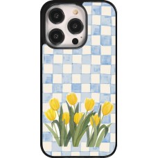 iPhone 14 Pro Case Hülle - Blue vichy tulips Spring 2026