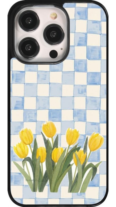 iPhone 14 Pro Case Hülle - Blue vichy tulips Spring 2026