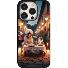 iPhone 14 Pro Case Hülle - Valentin 2024 Hund & Katze Kerzenlicht