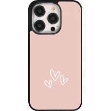 iPhone 14 Pro Case Hülle - Valentine 2023 three minimalist hearts