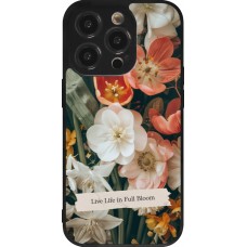 Coque iPhone 14 Pro - Silicone rigide noir Full Bloom Spring 2026