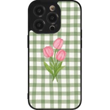 iPhone 14 Pro Case Hülle - Silikon schwarz Green vichy tulips Spring 2026