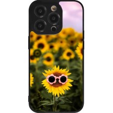 Coque iPhone 14 Pro - Silicone rigide noir Sunflower with glasses Spring 2026