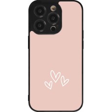iPhone 14 Pro Case Hülle - Silikon schwarz Valentine 2023 three minimalist hearts
