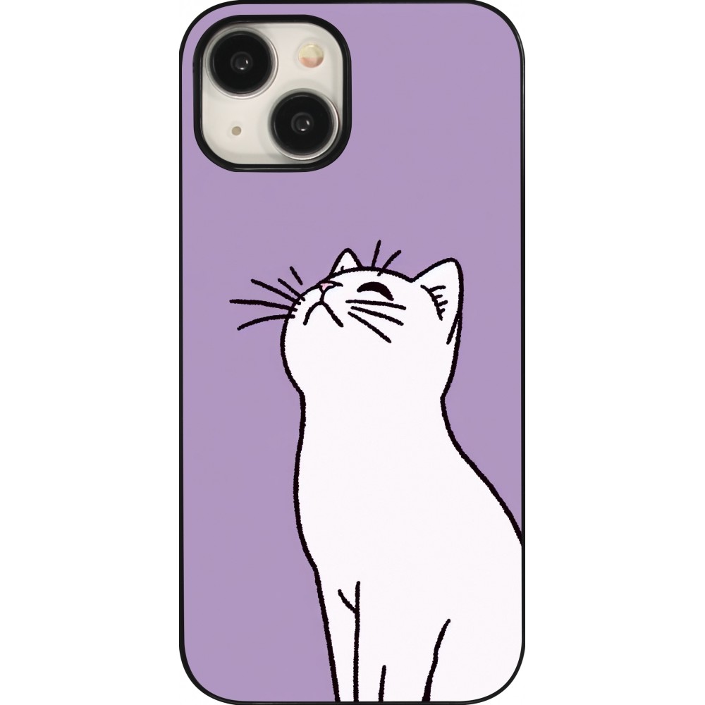 iPhone 15 Case Hülle - Chat auf lila Hintergrund